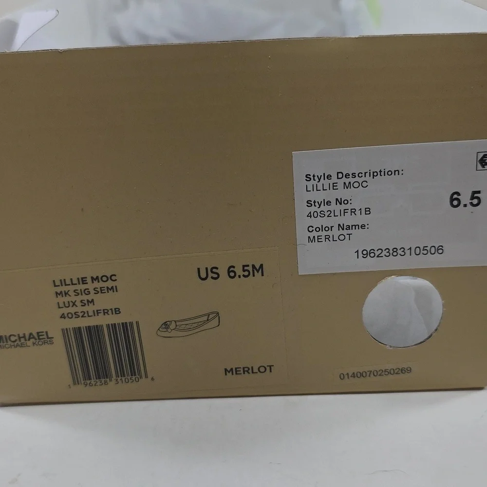 Michael Kors Lillie Merlot Flats with Gold Logo